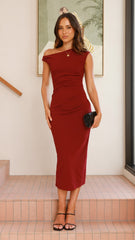 Lilah Midi Dress - Wine