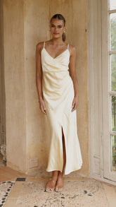 Elsa Midi Dress - Yellow