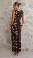 Leighton Top - Chocolate/White Polka Dot
