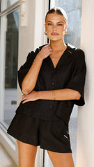 Luna Button Up Shirt - Black