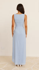 Pamela V Neck Maxi Dress - Blue
