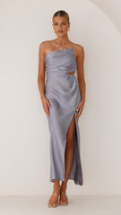 Nyla Maxi Dress - Steel Blue