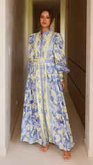 Kalliope Maxi Dress - Blue/Yellow