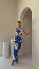 Lena Maxi Dress - Dark Blue Floral