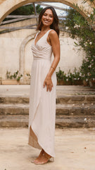 Pamela V Neck Maxi Dress - Ivory