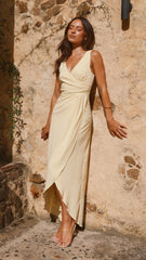 Pamela V Neck Maxi Dress - Yellow