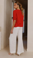 Kai Short Sleeve Top - Red