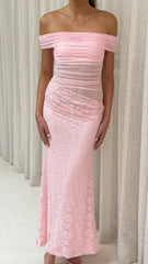 Tiarna Off The Shoulder Maxi Dress - Pink