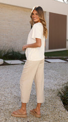 Cammie Capri Pants - Oat