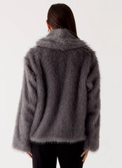 Katiana Faux Fur Jacket - Grey