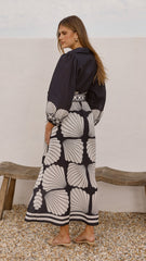 Cheyenne Long Sleeve Maxi Dress - Black