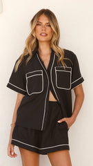 Salome Button Up Shirt - Black/White