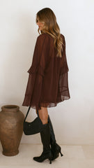 Leera Mini Dress - Chocolate