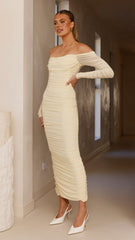 Kylie Maxi Dress Long Sleeve - Yellow