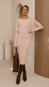 Iluka Knit Midi Skirt - Camel