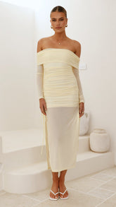 Isadora Off Shoulder Maxi Dress - Yellow