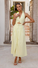 Wesley Halter Neck Maxi Dress - Yellow