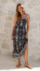 Samara Maxi Dress - Black/Cream