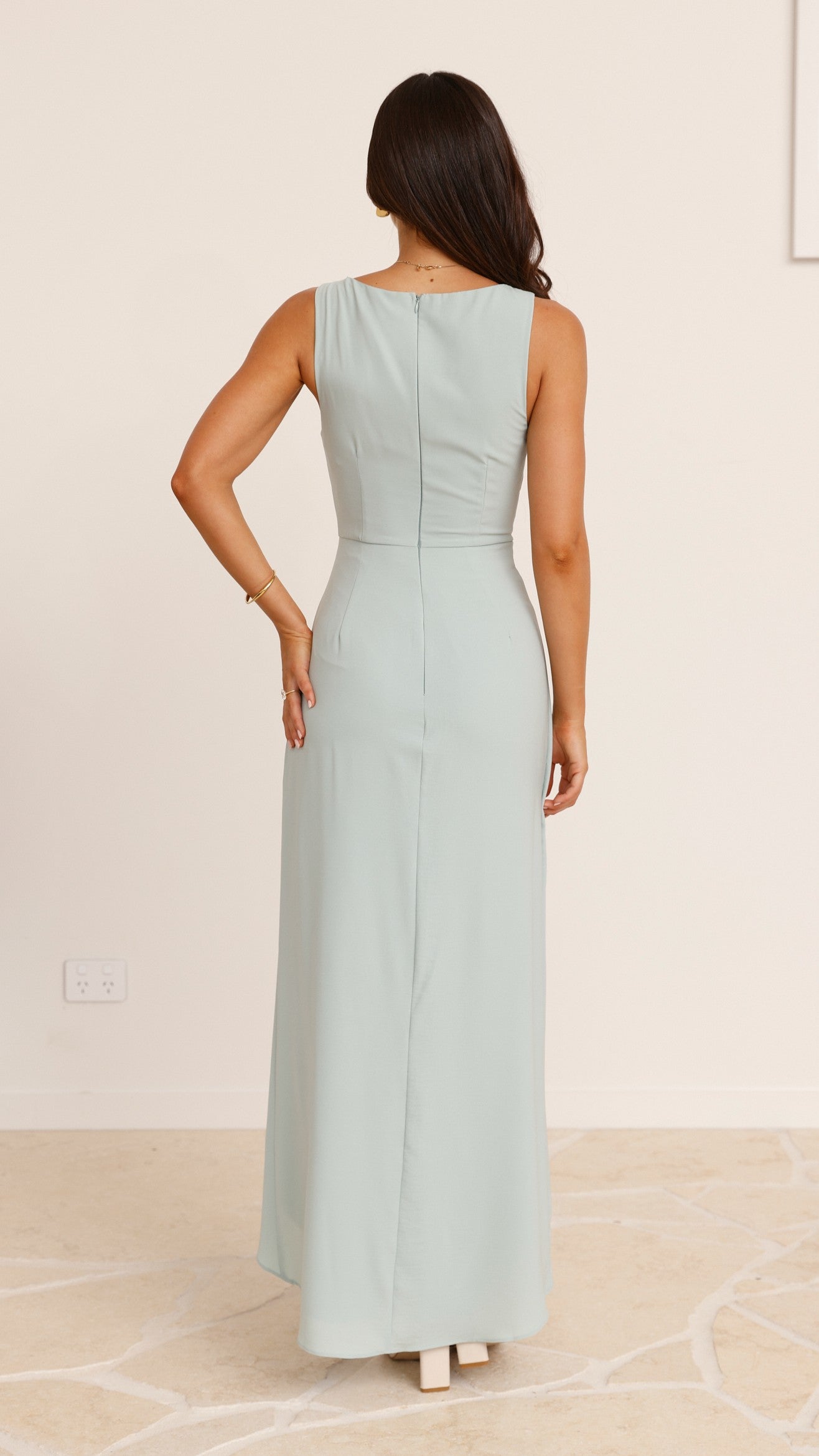 Pamela V Neck Maxi Dress - Sage