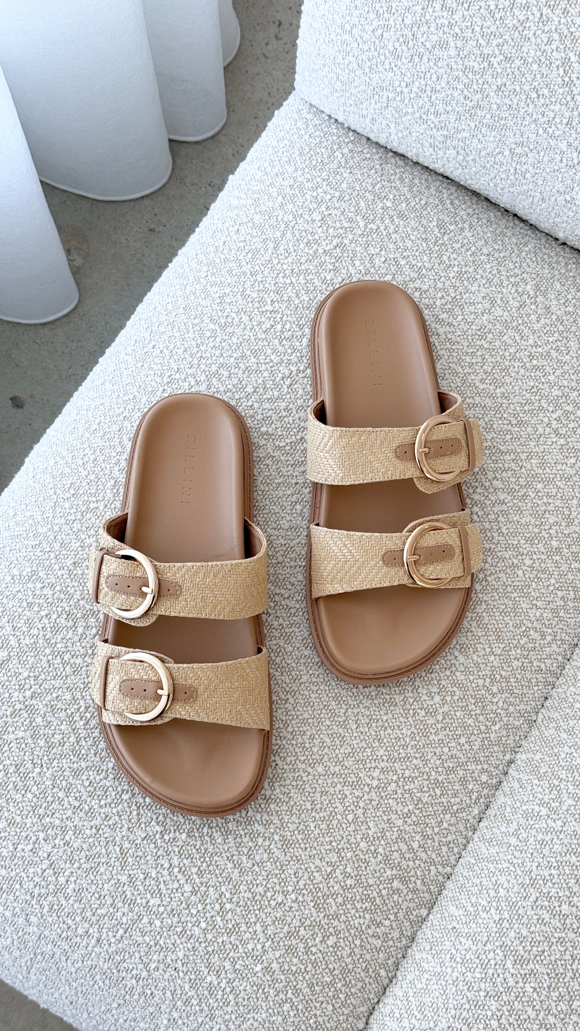 Wilmer Slides - Natural Raffia