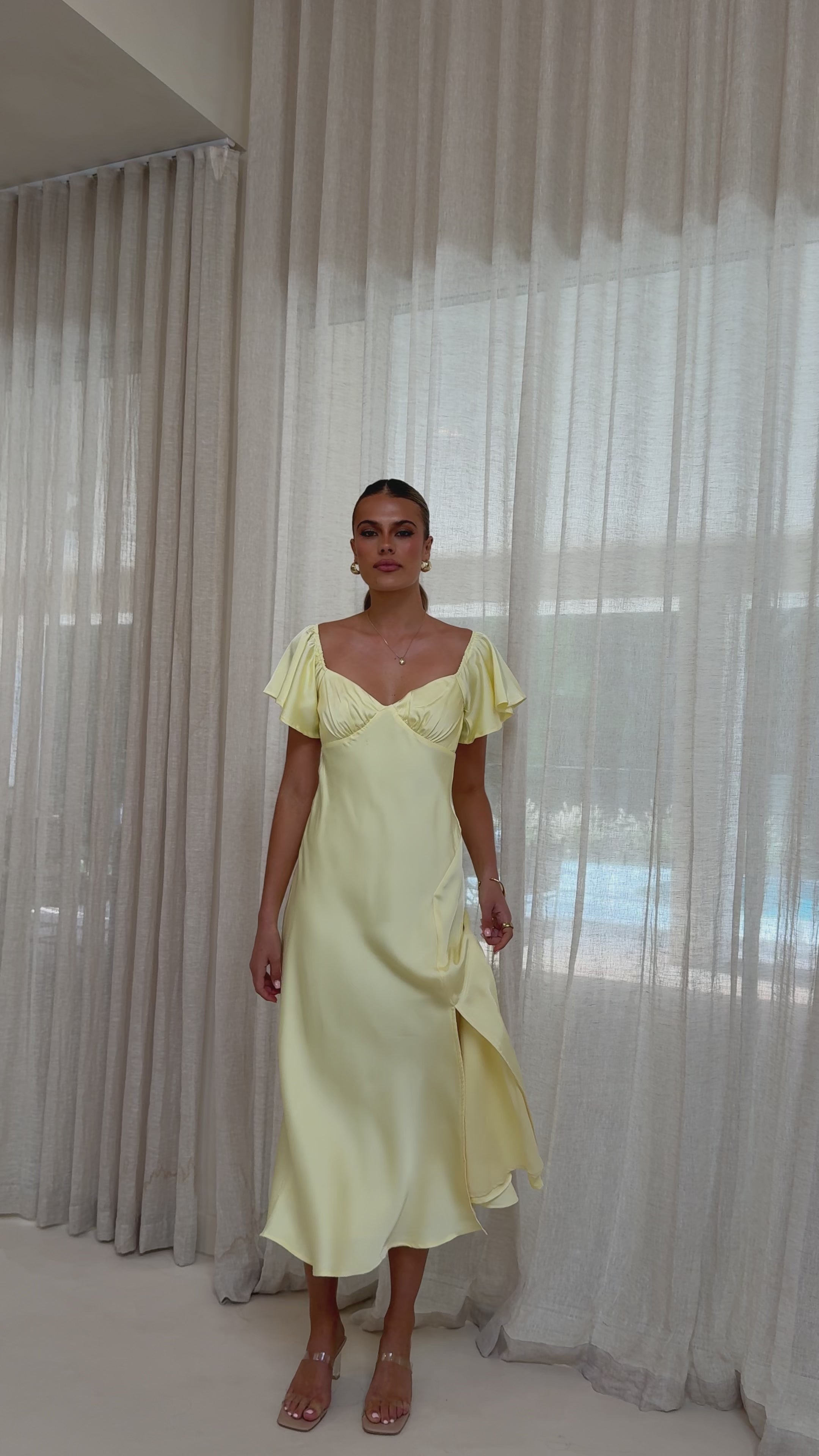 Louisa Midi Dress - Yellow