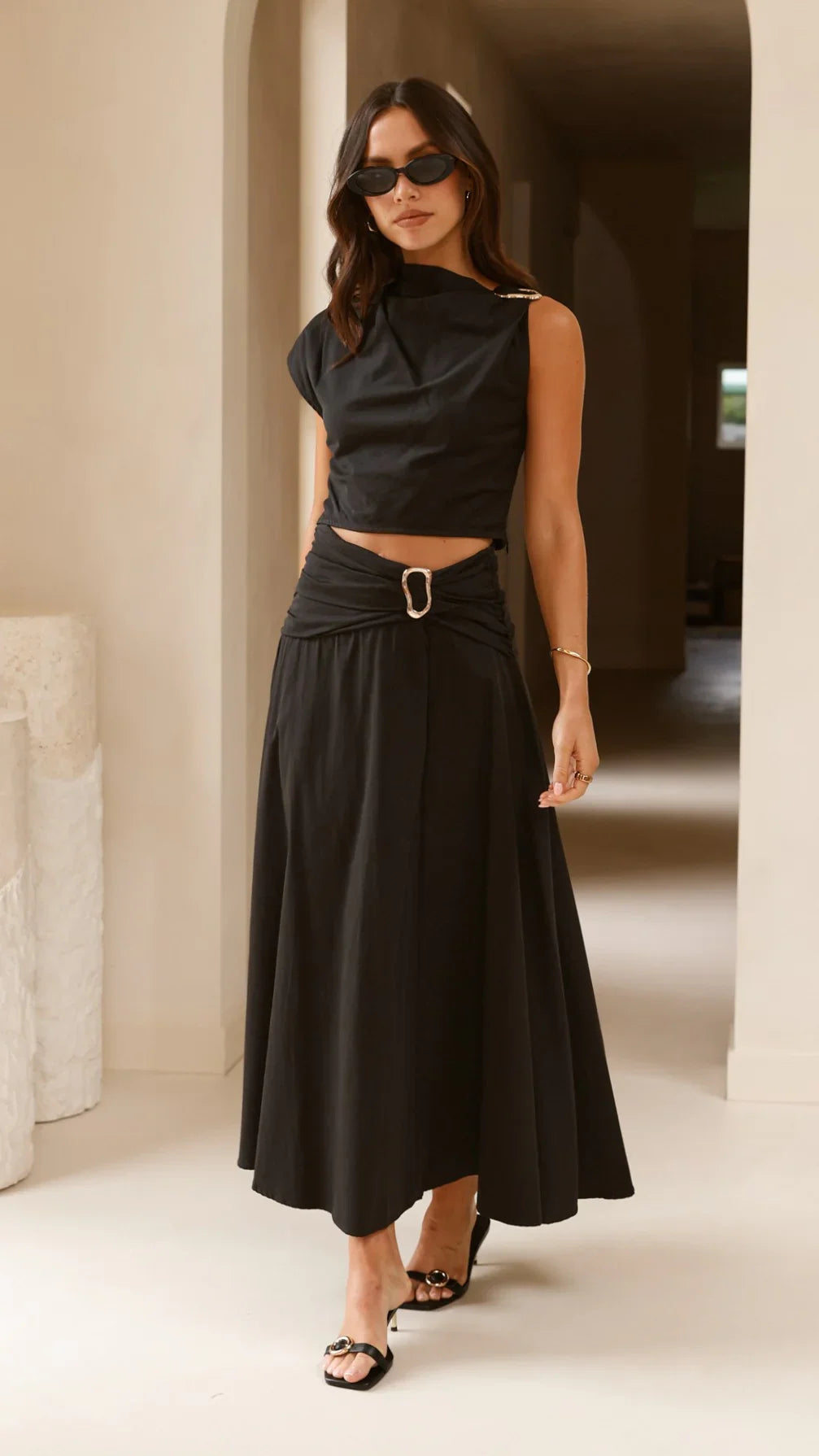 Delphine Maxi Skirt - Black