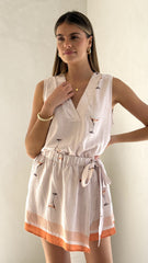 Kamela Playsuit - Peach Martini