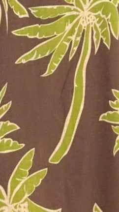 Calliope Strapless Top and Shorts Set - Brown/Green Palm