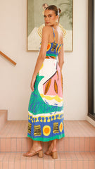 Shahar Maxi Dress - Green Print