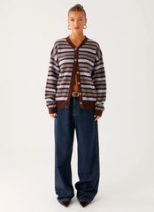 Charlie Oversized Cardigan - Tawny Stripe