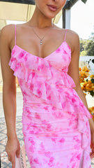 Debbie Midi Dress - Pink Floral