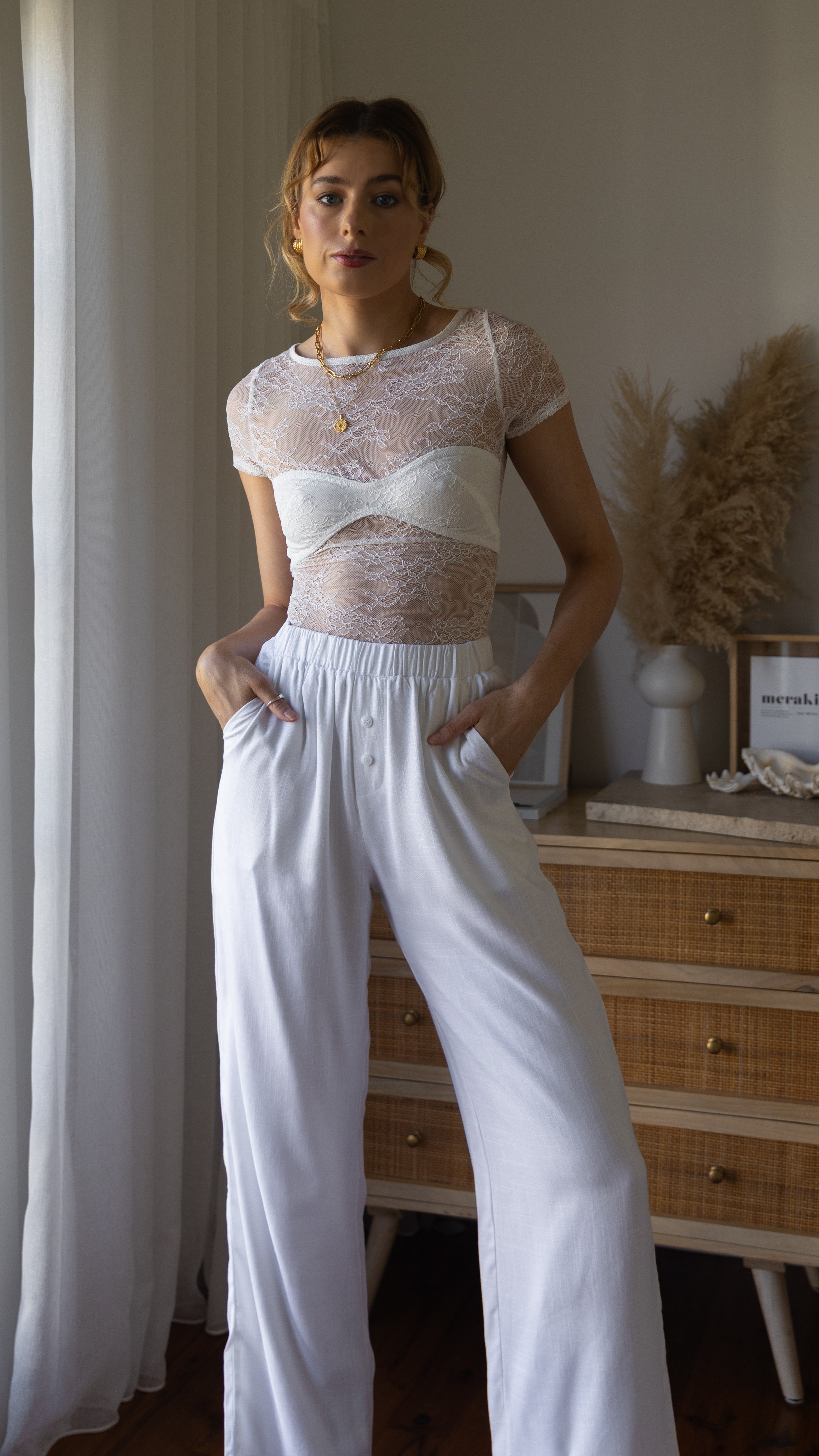 Kaylee Lace Top - White