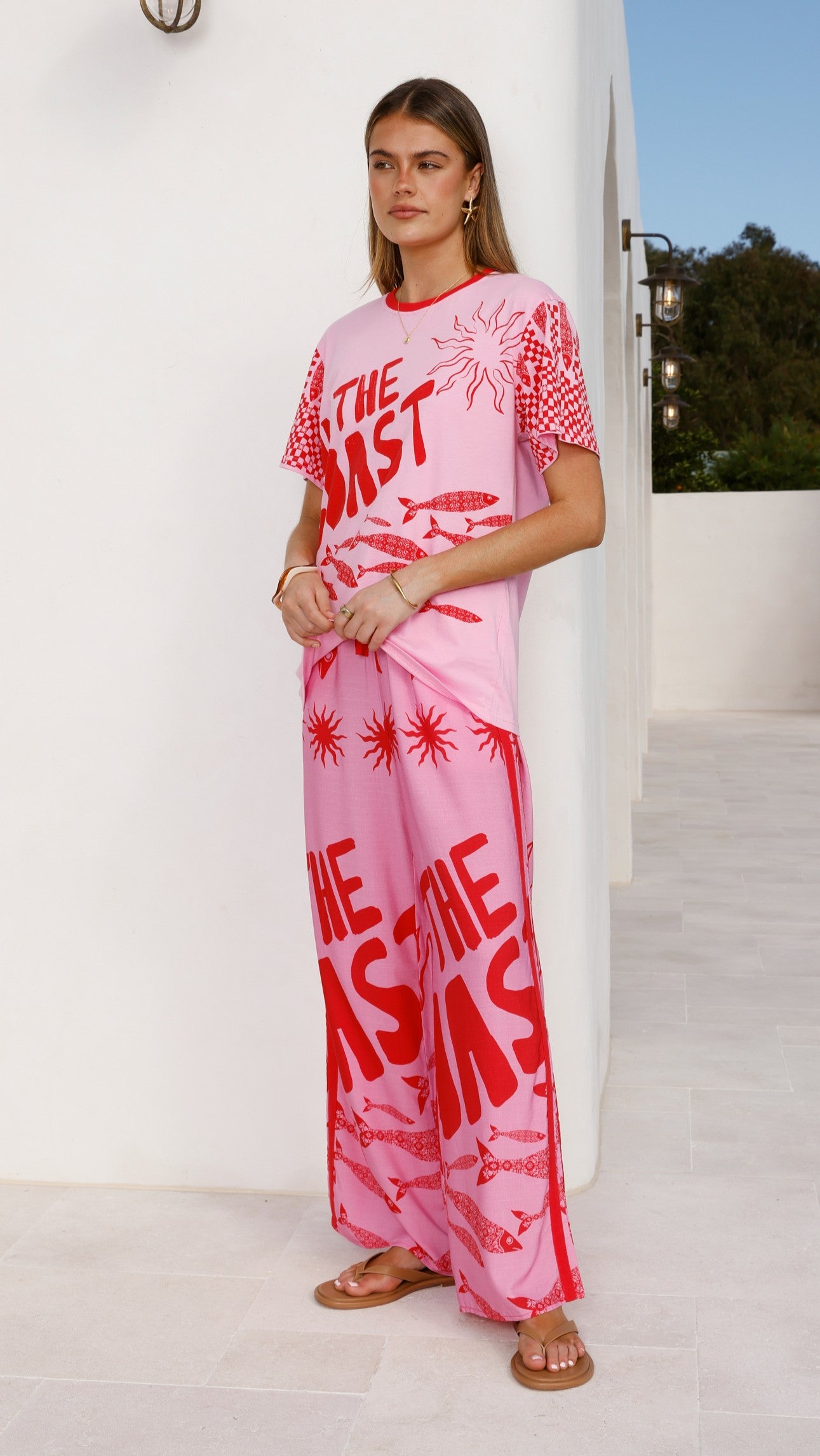 Florrie Tee - Pink/Red Tide