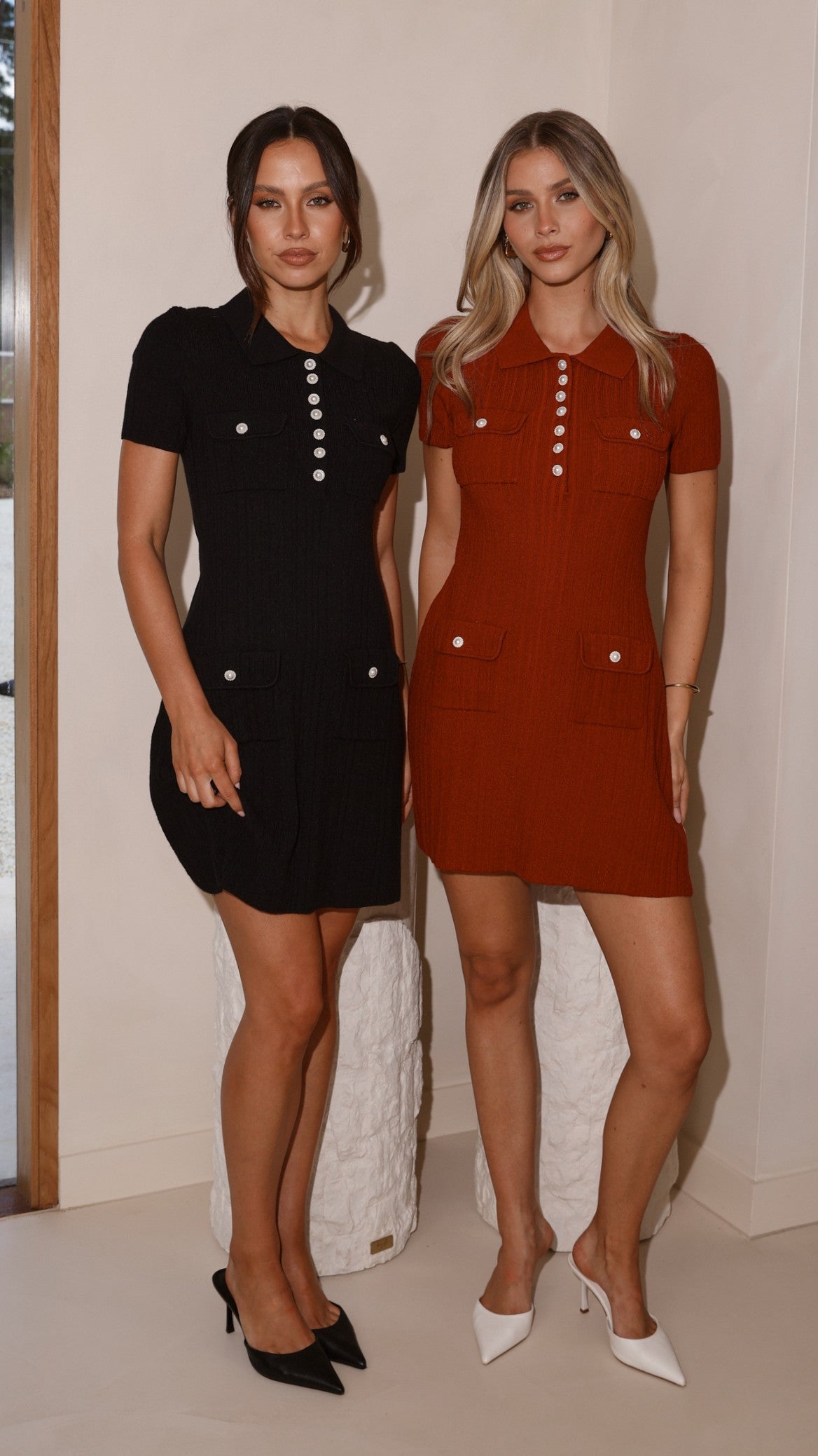 Taylah Collared Mini Dress - Black