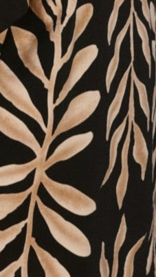 Koa Button Up Top - Black/Tan Print