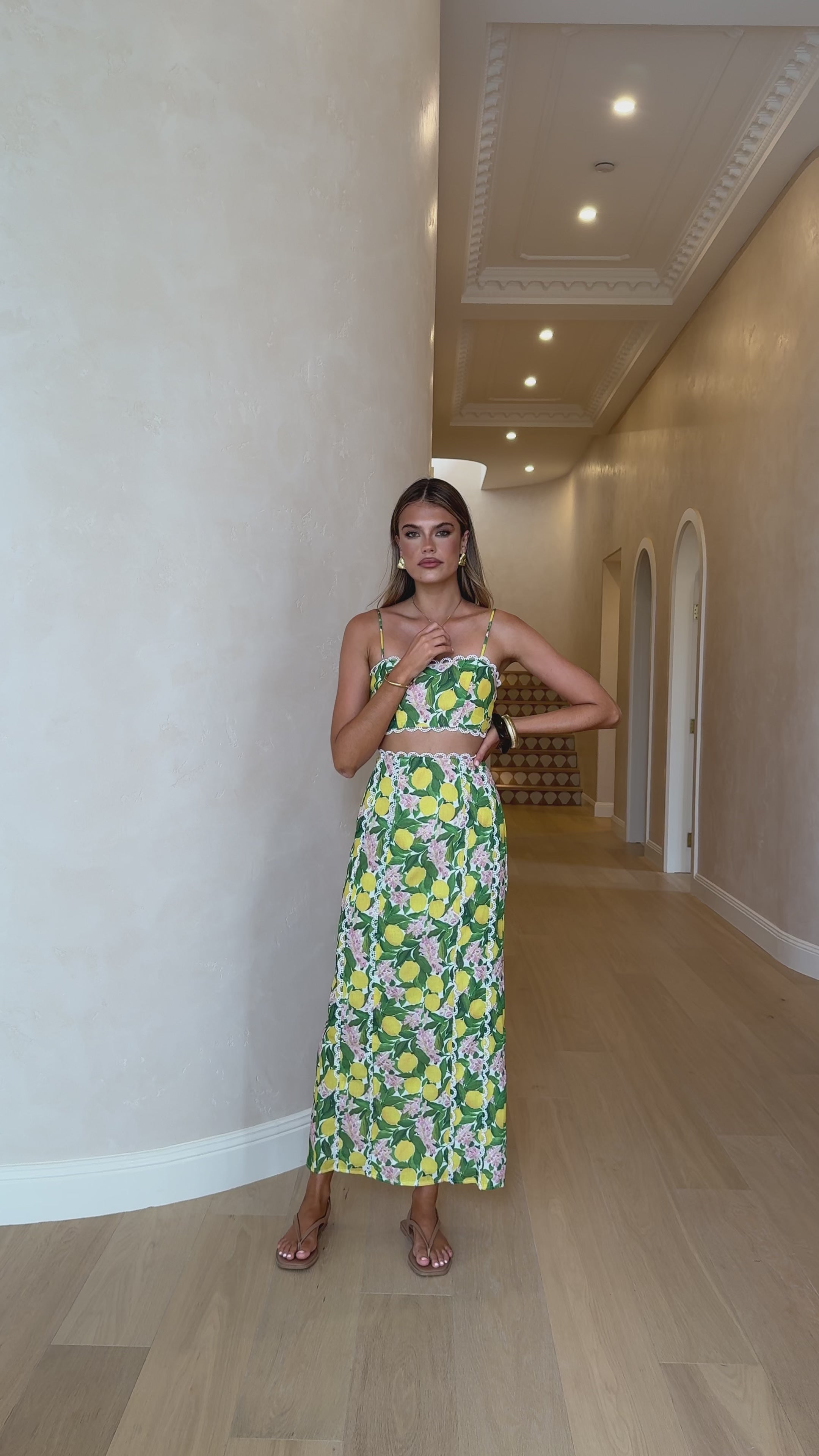 Nova Crop Top - Lemon Print