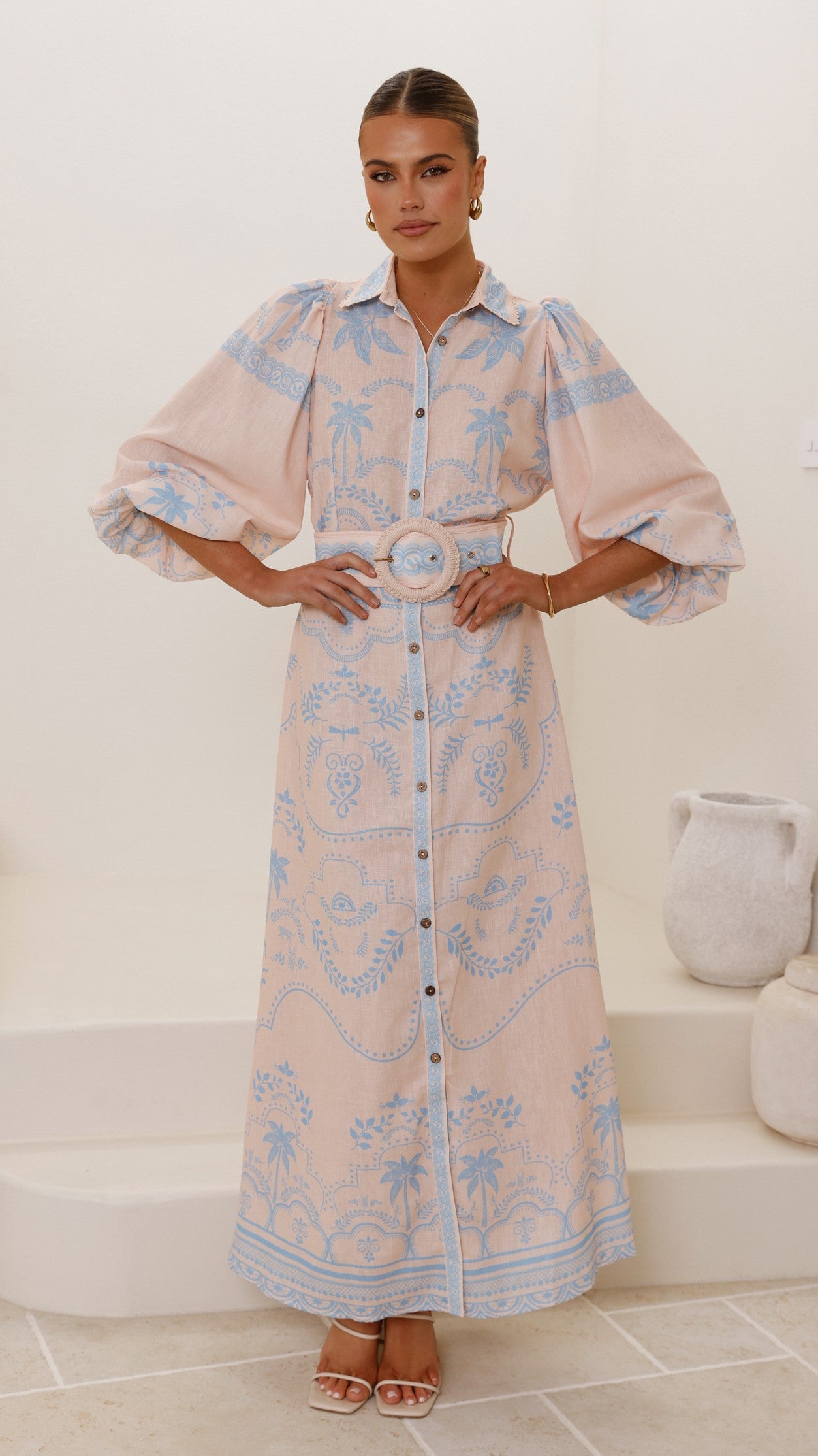 Xander Long Sleeve Maxi Dress - Blue