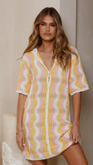 Izzi Knit Mini Dress - Sunset