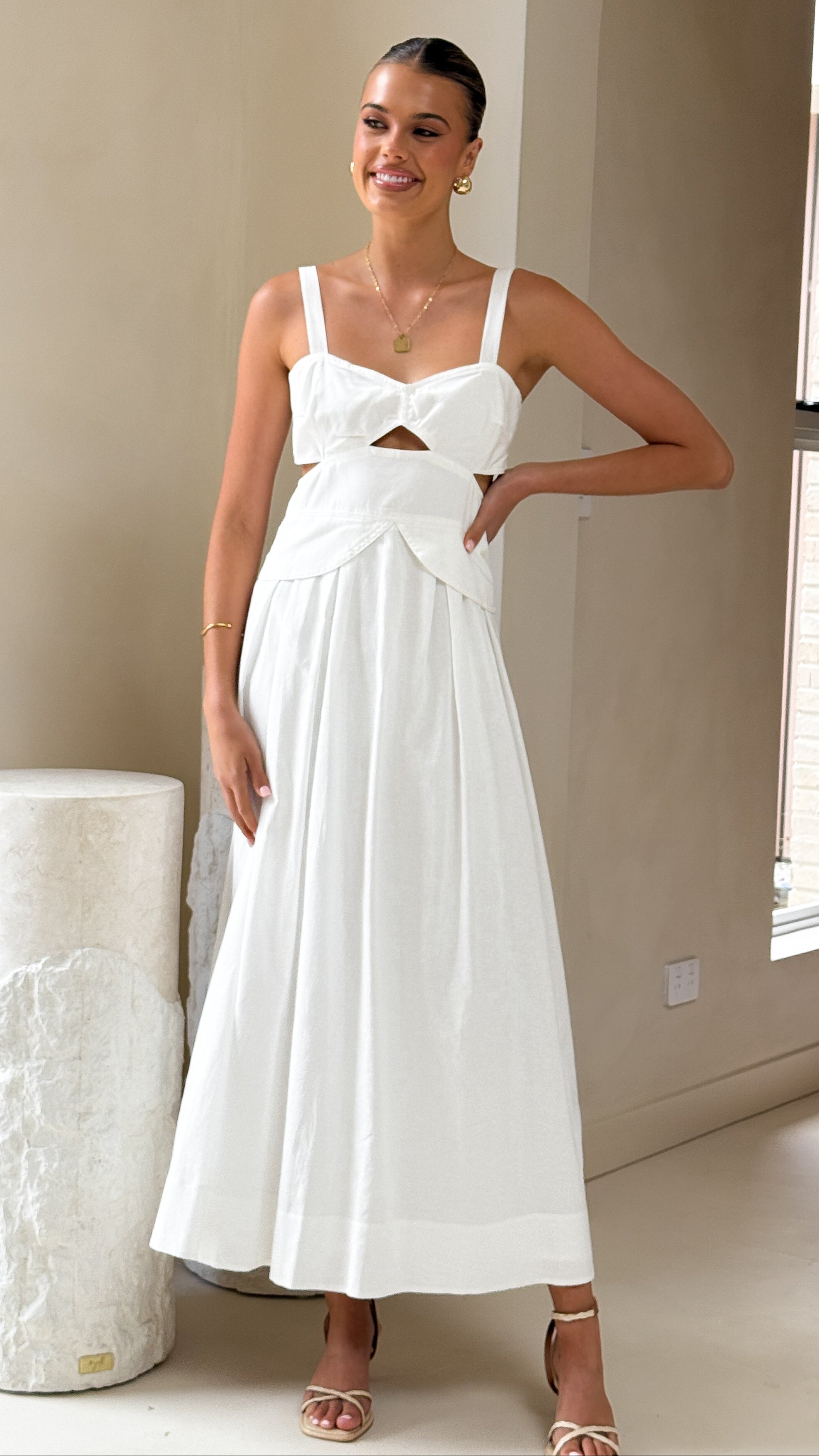 Harleigh Midi Dress - White