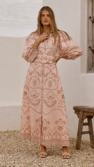 Xander Long Sleeve Maxi Dress - Blush
