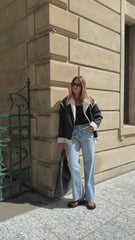 London Oversized Biker - Black