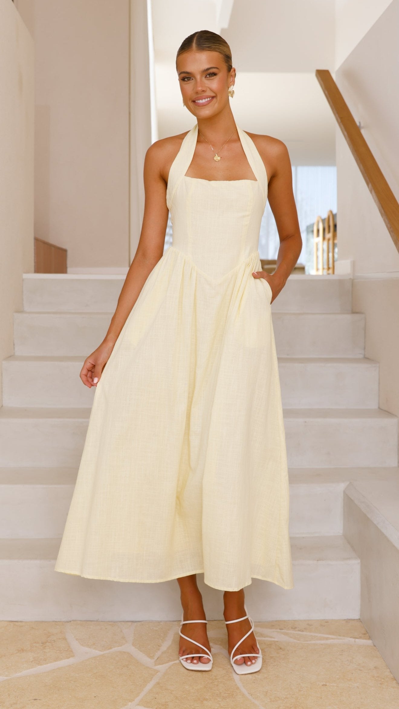 Caden Maxi Dress - Lemon