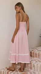 Seraphina Maxi Dress - Pink/White