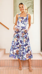 Reba Maxi Dress - Donatella Azure