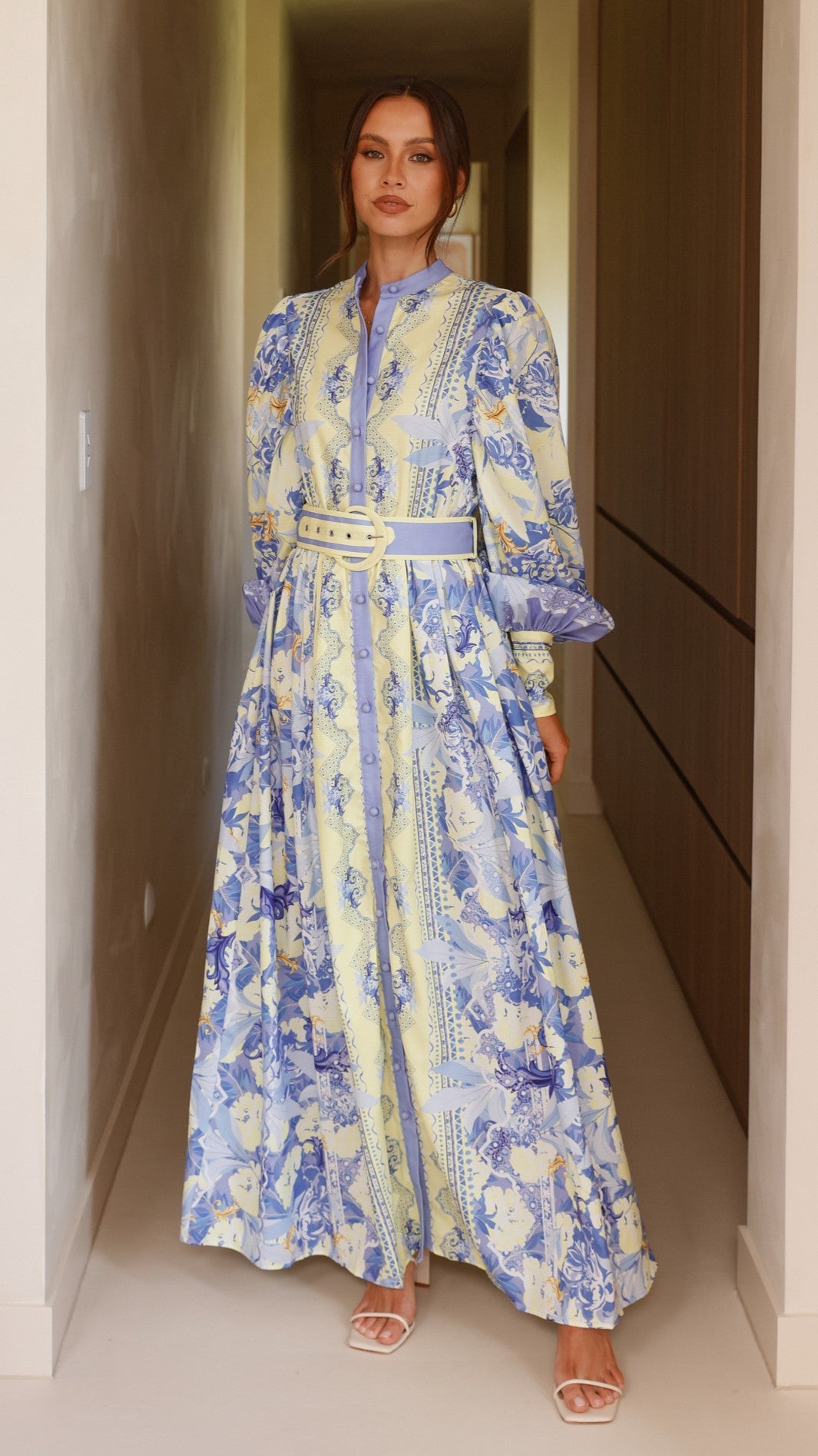 Kalliope Maxi Dress - Blue/Yellow