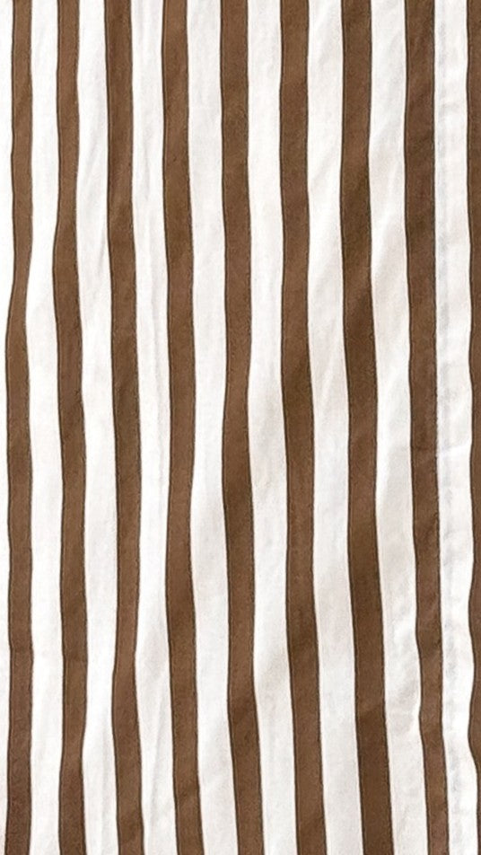 Zoah Long Sleeve Button Up Shirt - Choc/Champagne Stripe