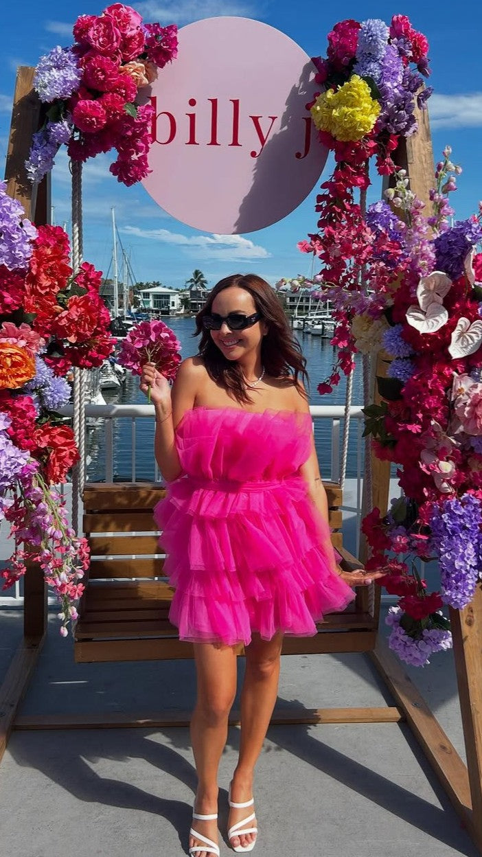 Carrie Mini Dress - Hot Pink