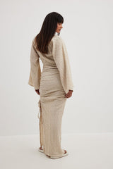 Structured Drawstrings Maxi Dress