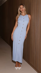 Aylah Knit Midi Dress - Blue