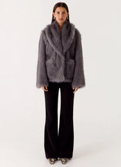Katiana Faux Fur Jacket - Grey